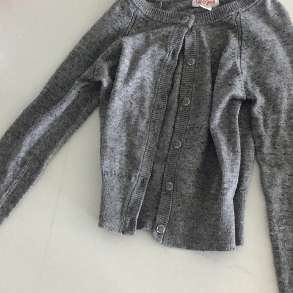 Cat and Jack button sweater gray